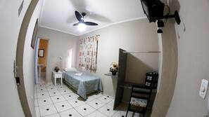 Desk, blackout curtains, iron/ironing board, free WiFi