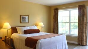 Blackout curtains, iron/ironing board, free WiFi, linens