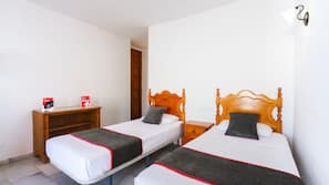 Desk, free WiFi, bed sheets