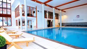 Indoor pool, seasonal outdoor pool