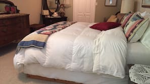 Egyptian cotton sheets, premium bedding, down duvet, pillow top beds