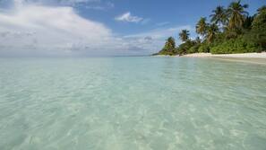 Private beach, white sand, scuba diving, snorkeling