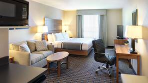 In-room safe, desk, laptop workspace, blackout drapes