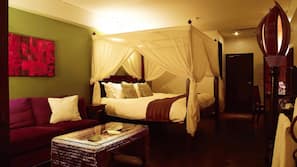 Premium bedding, down comforters, pillowtop beds, free minibar