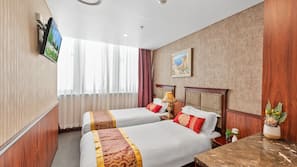 Pillow top beds, minibar, in-room safe, blackout curtains