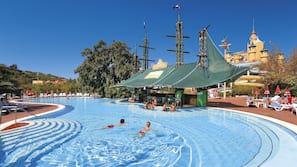 Indoor pool, seasonal outdoor pool, pool umbrellas, sun loungers