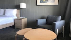 Down comforters, pillowtop beds, free WiFi, linens