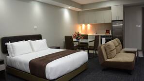 Premium bedding, desk, iron/ironing board, rollaway beds