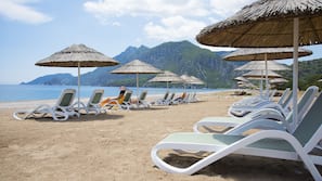 Private beach nearby, sun-loungers, beach umbrellas, beach towels