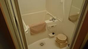 Separate tub and shower, deep soaking tub, hair dryer, slippers