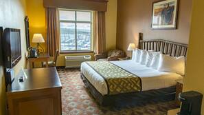 In-room safe, desk, laptop workspace, blackout drapes