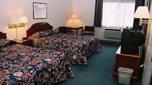 Memory foam beds, desk, iron/ironing board, free WiFi