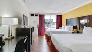 Down duvet, desk, blackout curtains, iron/ironing board