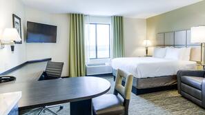 In-room safe, desk, laptop workspace, iron/ironing board