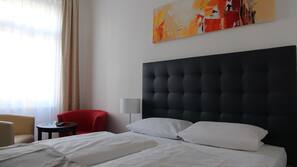 Luxe beddengoed, verduisterende gordijnen, gratis wifi