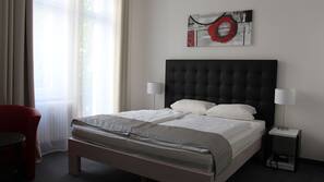 Luxe beddengoed, verduisterende gordijnen, gratis wifi