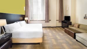 Premium bedding, pillow top beds, in-room safe, desk