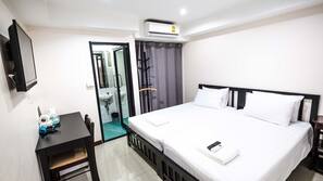 Desk, blackout drapes, free WiFi, linens