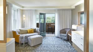 Premium bedding, desk, blackout drapes, iron/ironing board