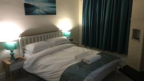 Egyptian cotton sheets, premium bedding, desk, iron/ironing board