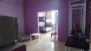 Blackout drapes, free WiFi, linens