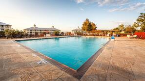 Indoor pool, 3 outdoor pools, open 10 AM to 10 PM, pool umbrellas