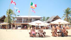 Sun loungers, beach towels