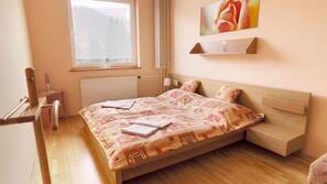 Desk, blackout curtains, iron/ironing board, free cots/infant beds