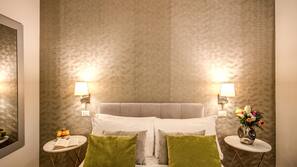 Literie de qualité supérieure, couette en duvet d'oie, minibar
