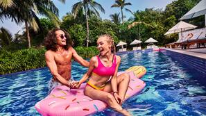 Indoor pool, 2 outdoor pools, pool cabanas (surcharge), pool umbrellas