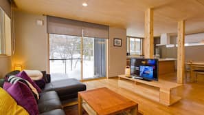 40-inch Smart TV with satellite channels, Netflix, DVD player