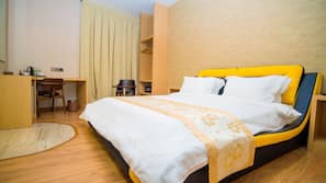 Seprai premium, brankas, meja kerja, dan setrika/meja setrika