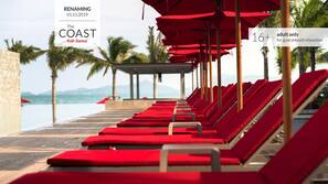 Outdoor pool, open 7:00 AM to 6:00 PM, pool umbrellas, pool loungers