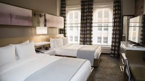 Premium bedding, pillowtop beds, desk, iron/ironing board