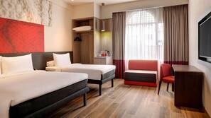 In-room safe, desk, laptop workspace, soundproofing