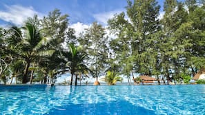 2 outdoor pools, open 6:00 AM to 8:00 PM, pool umbrellas, sun loungers