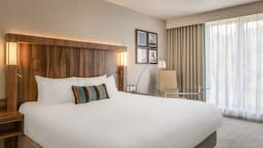 In-room safe, desk, laptop workspace, blackout curtains