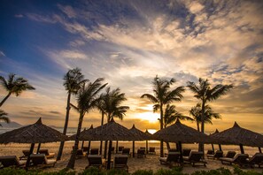 Private beach, beach bar