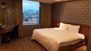 Down comforters, blackout drapes, free WiFi, bed sheets