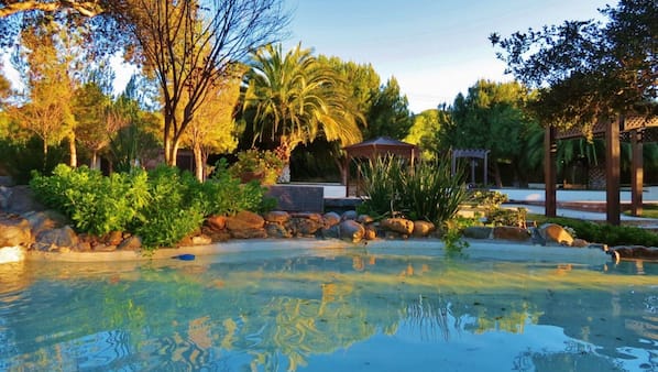 Una piscina al aire libre