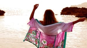 Private beach, beach towels
