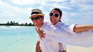 Private beach, beach towels