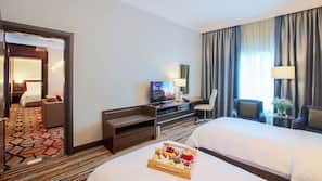 Egyptian cotton sheets, premium bedding, minibar, in-room safe