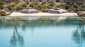 Outdoor pool, pool loungers