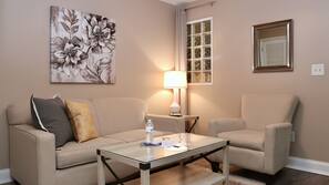 LCD TV, fireplace