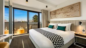 Premium bedding, pillow top beds, in-room safe, desk