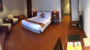 Pillow top beds, minibar, in-room safe, desk