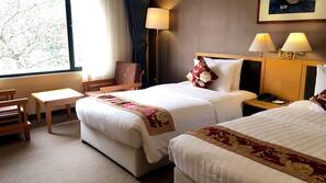 Pillow top beds, minibar, in-room safe, desk