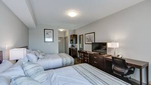 In-room safe, desk, laptop workspace, blackout drapes
