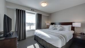 In-room safe, desk, laptop workspace, blackout drapes